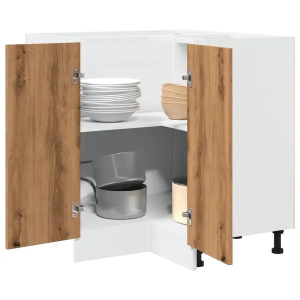 Gossi dulap de bucatarie stejar artizanal 75,5x75,5x81,5 cm lemn