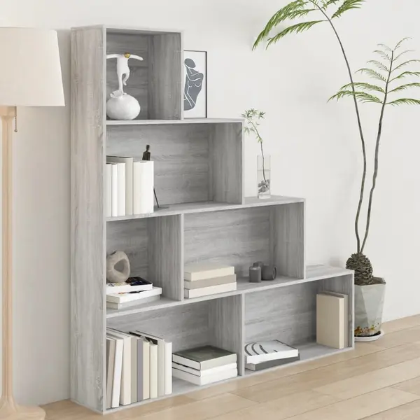 Gossi dulap de carti, gri sonoma, 155x24x160 cm