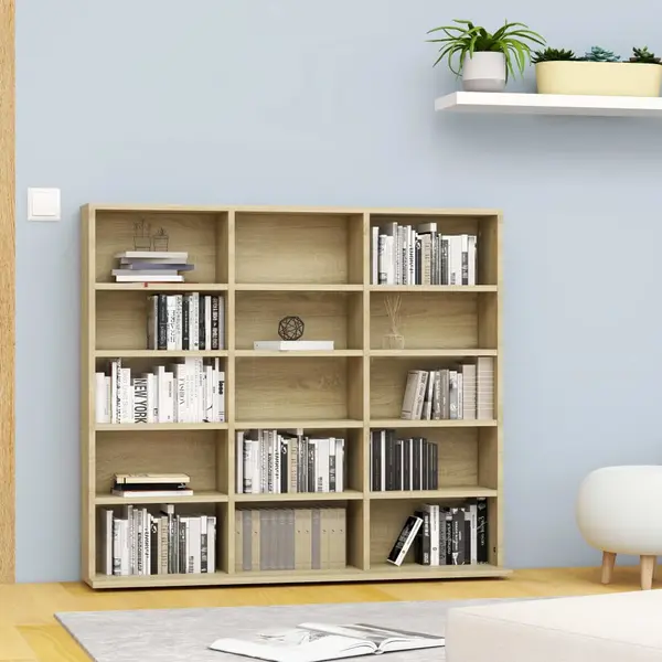 Gossi dulap de cd-uri, stejar sonoma, 102x23x89,5 cm, lemn prelucrat
