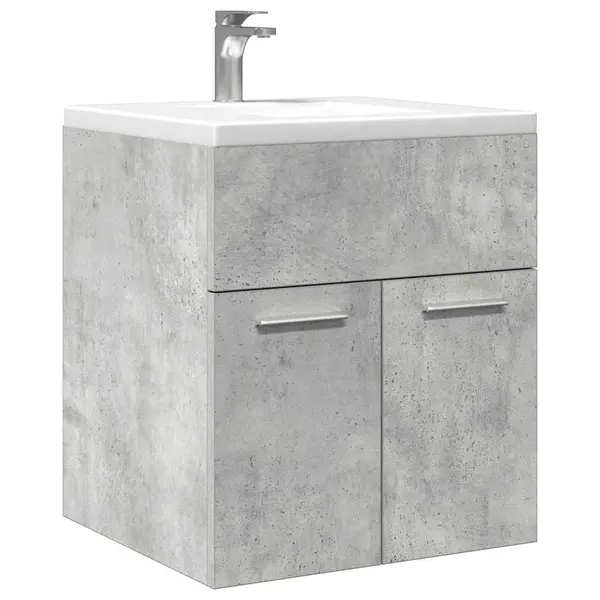 Gossi dulap de chiuveta baie, gri beton 41x38,5x46 cm lemn prelucrat