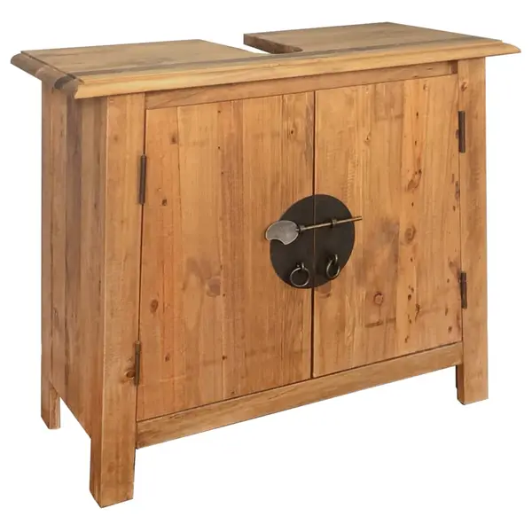 Gossi dulap de chiuveta de baie, 70x32x63 cm, lemn masiv pin