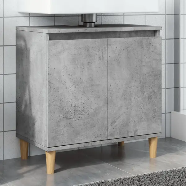 Gossi dulap de chiuveta, gri beton, 58x33x60 cm, lemn prelucrat