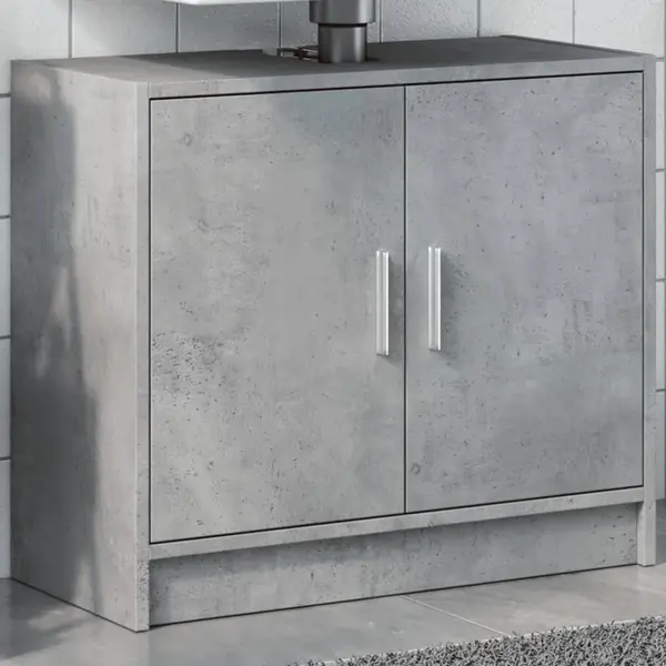 Gossi dulap de chiuveta, gri beton, 63x29x55 cm, lemn prelucrat