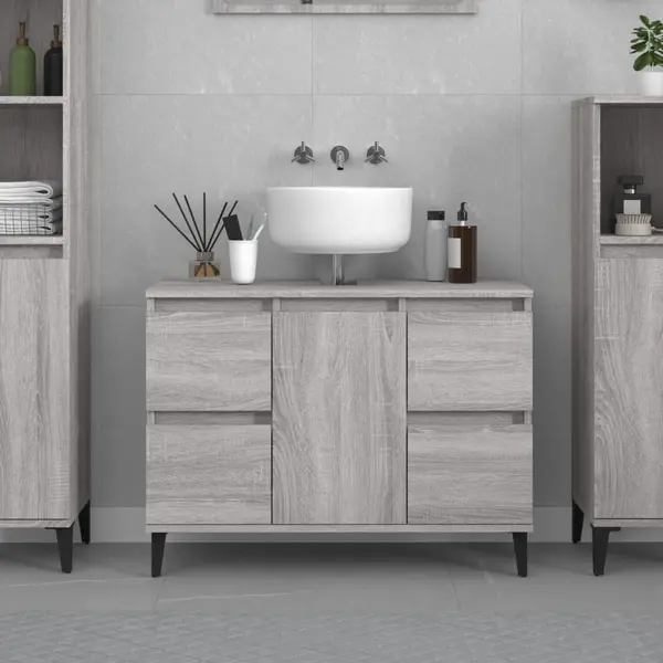 Gossi dulap de chiuveta, gri sonoma, 80x33x60 cm, lemn prelucrat