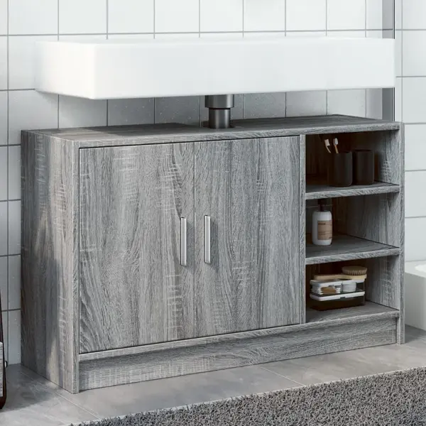 Gossi dulap de chiuveta, gri sonoma, 90x29x55 cm, lemn prelucrat