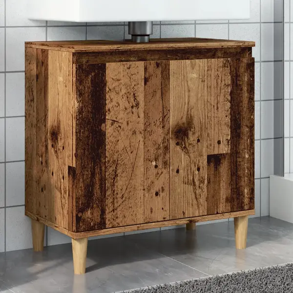 Gossi dulap de chiuveta, lemn vechi, 58x33x60 cm, lemn prelucrat