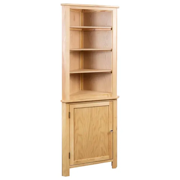 Gossi dulap de colt, 59 x 36 x 180 cm, lemn masiv de stejar