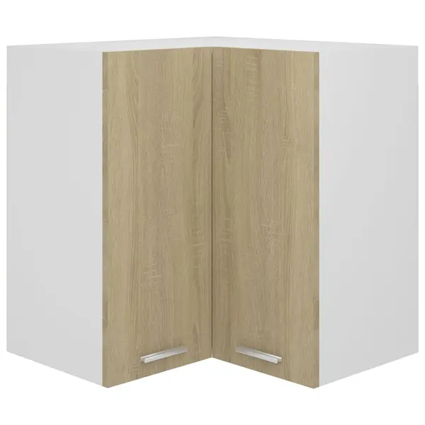 Gossi dulap de colt suspendat stejar sonoma 57x57x60cm lemn prelucrat