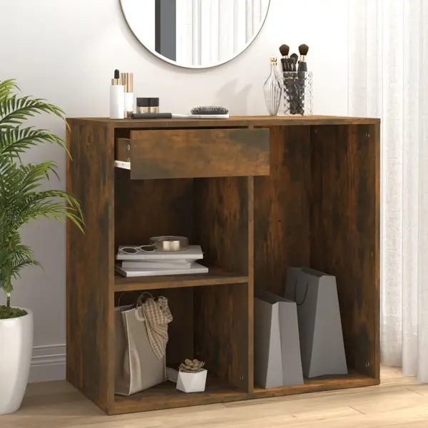 Gossi dulap de cosmetice, stejar fumuriu, 80x40x75 cm, lemn prelucrat