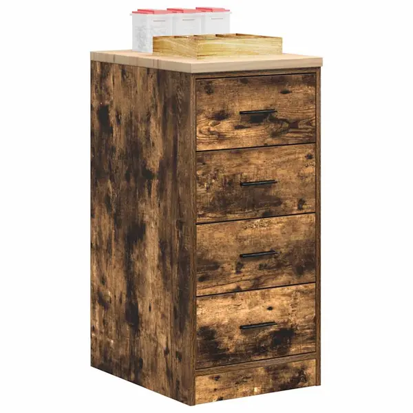 Gossi dulap de depozitare de garaj stejar afumat 40x51x85 cm