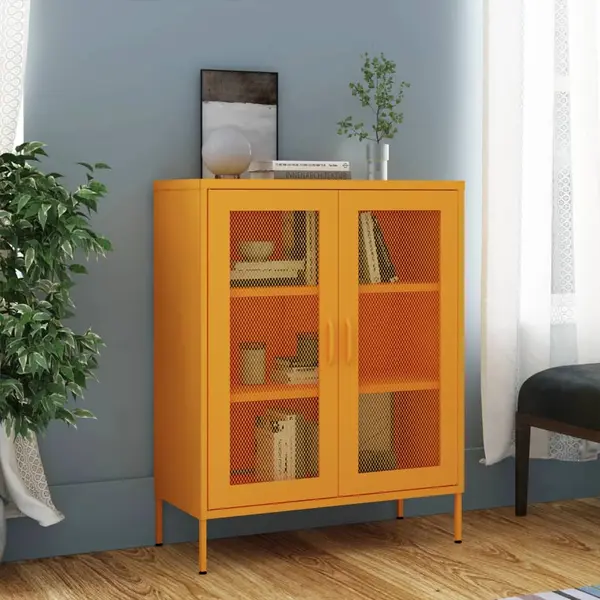 Gossi dulap de depozitare, galben mustar, 80x35x101,5 cm, otel