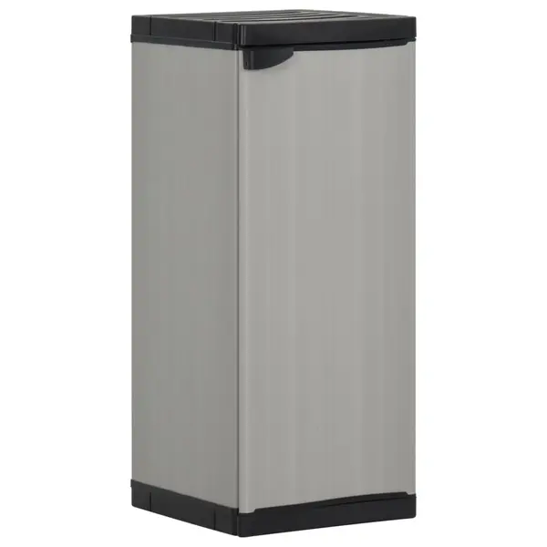 Gossi dulap de depozitare gradina, cu 1 raft, gri/negru, 35x40x85 cm