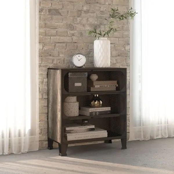 Gossi dulap de depozitare,gri,72x36x82cm,metal si mdf
