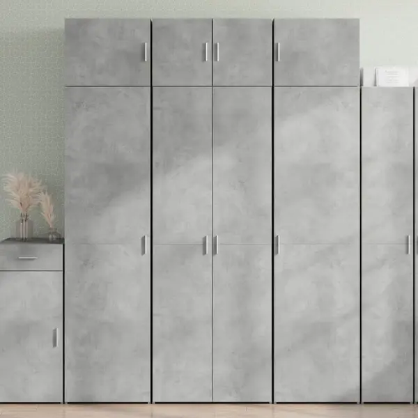 Gossi dulap de depozitare, gri beton, 70x42,5x225 cm, lemn prelucrat