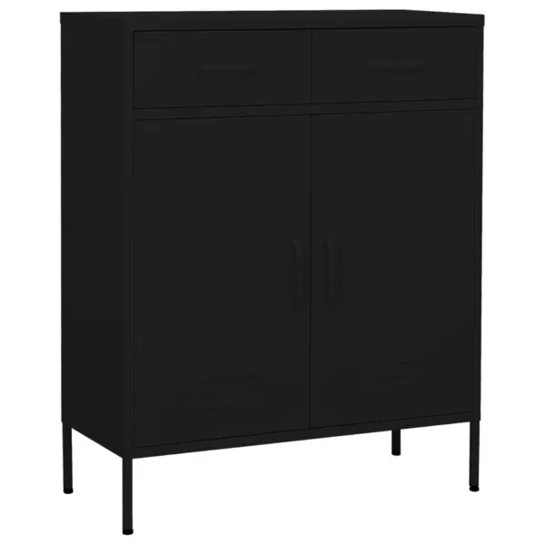 Gossi dulap de depozitare, negru, 80x35x101,5 cm, otel