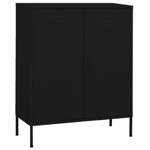 Gossi dulap de depozitare, negru, 80x35x101,5 cm, otel