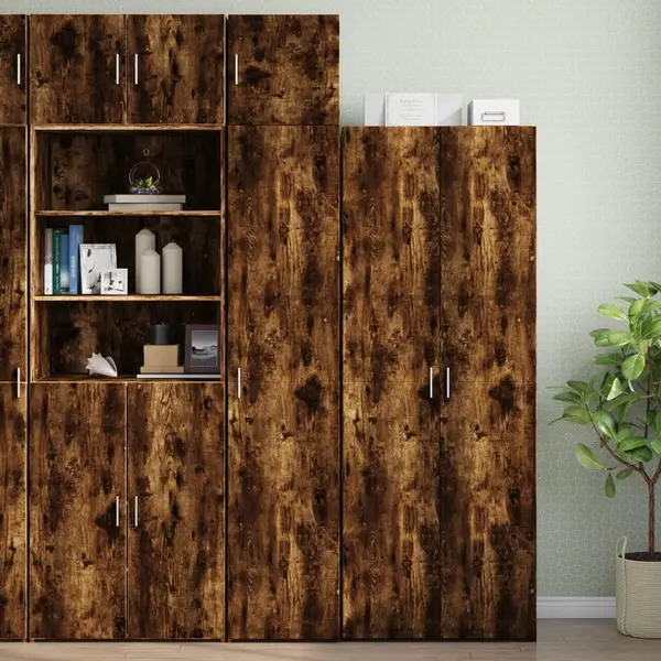 Gossi dulap de depozitare slim, stejar fumuriu, 40x42,5x225 cm, lemn