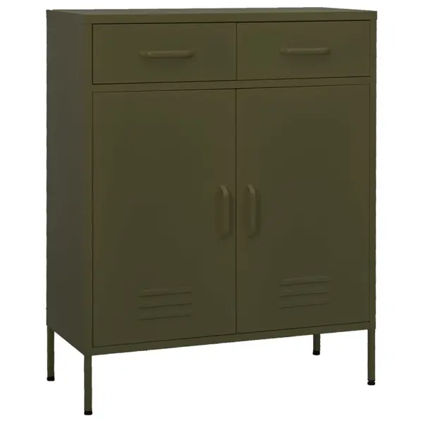 Gossi dulap de depozitare, verde masliniu, 80x35x101,5 cm, otel