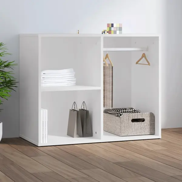Gossi dulap de dressing, alb, 80x40x65 cm, lemn compozit