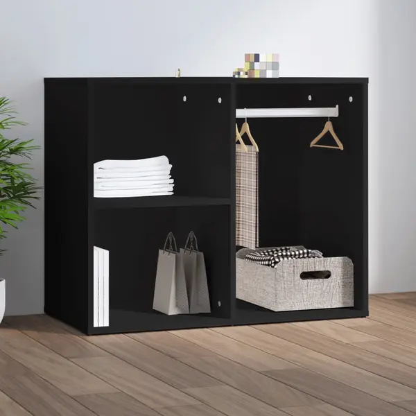 Gossi dulap de dressing, negru, 80x40x65 cm, lemn compozit