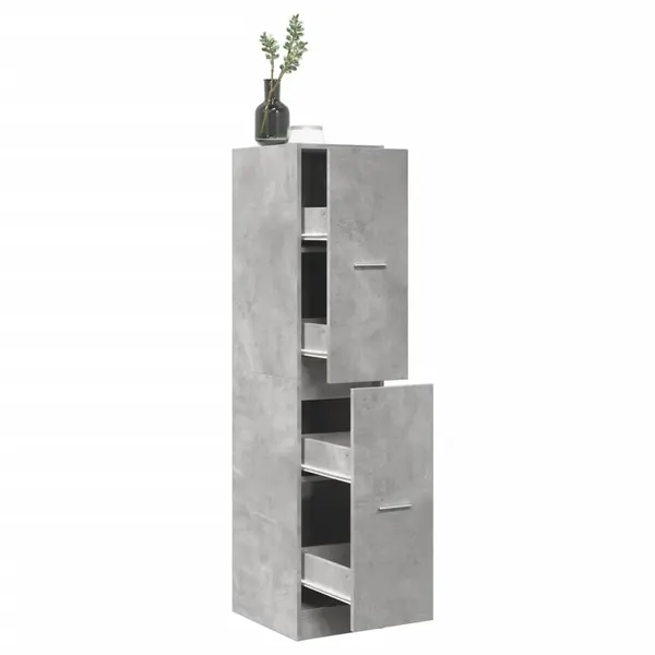 Gossi dulap de farmacie, gri beton, 30x41x144,5 cm, lemn prelucrat