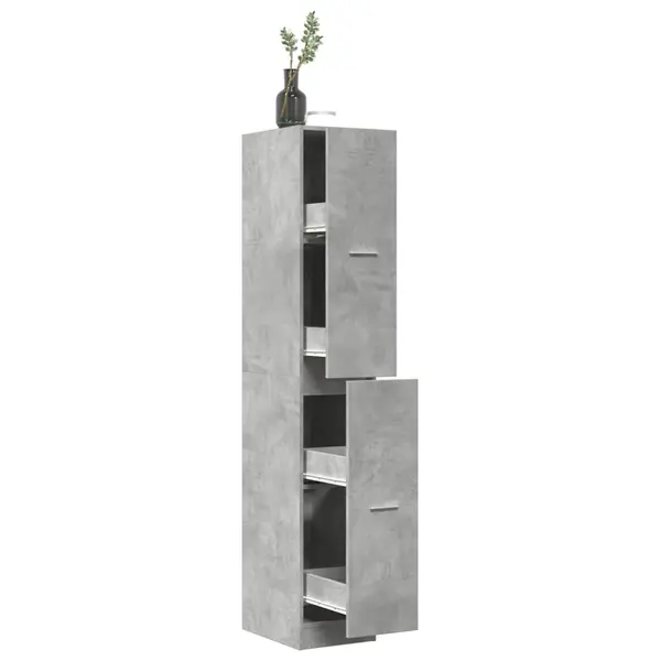 Gossi dulap de farmacie, gri beton, 30x41x174,5 cm, lemn prelucrat