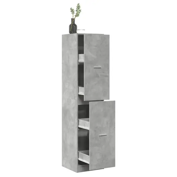 Gossi dulap de farmacie, gri beton, 40x41x174,5 cm, lemn prelucrat