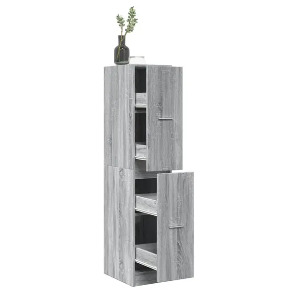 Gossi dulap de farmacie, sonoma gri, 30x41x144,5 cm, lemn prelucrat