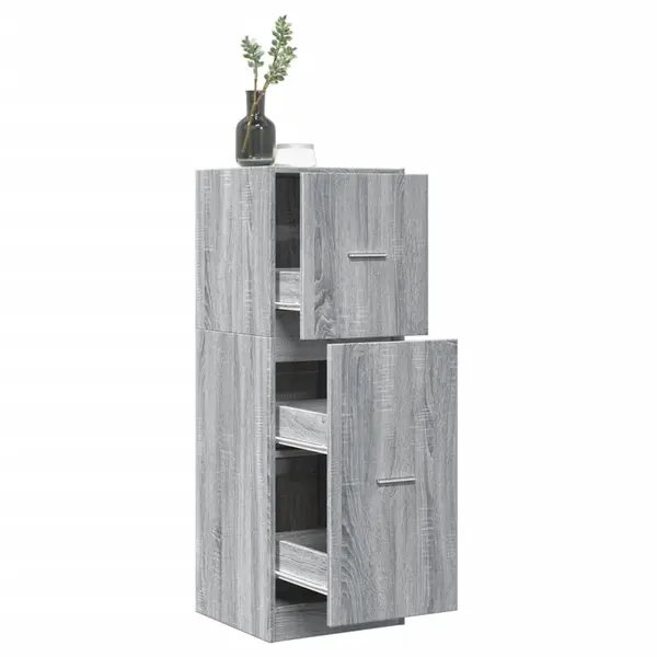 Gossi dulap de farmacie, sonoma gri, 40x41x118 cm, lemn prelucrat