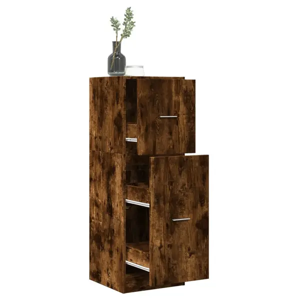 Gossi dulap de farmacie stejar fumuriu, 40x41x118 cm, lemn prelucrat