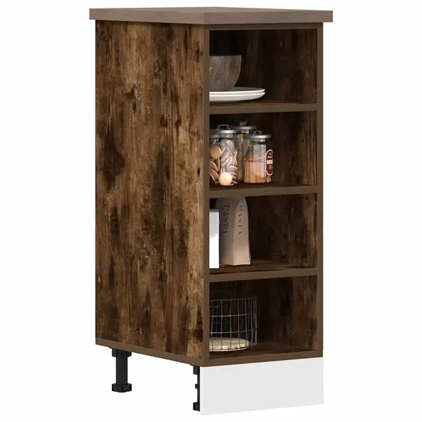 Gossi dulap de fund stejar afumat 30x44,5x81,5 cm lemn prelucrat