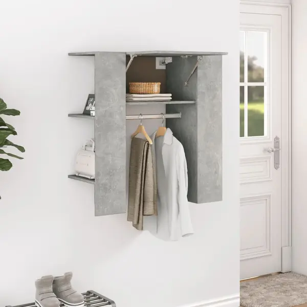 Gossi dulap de hol, gri beton, 97,5x37x99 cm, lemn prelucrat