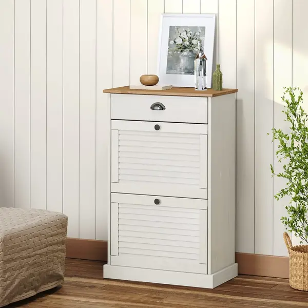 Gossi dulap de pantofi vigo, 60x35x96 cm, alb, lemn masiv de pin
