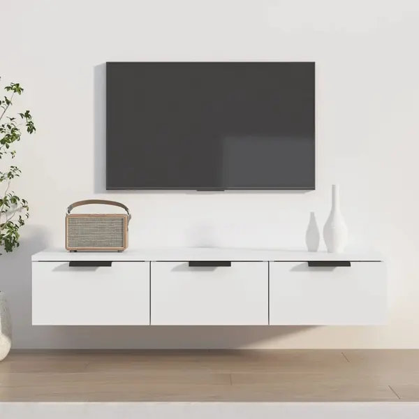 Gossi dulap de perete, alb, 102x30x20 cm, lemn compozit
