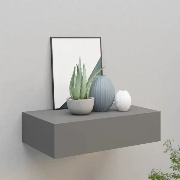 Gossi dulap de perete cu sertare, gri, 40x23,5x10 cm, mdf