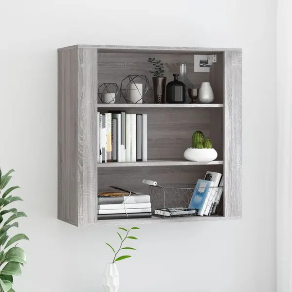 Gossi dulap de perete, gri sonoma,80x33x80 cm, lemn prelucrat