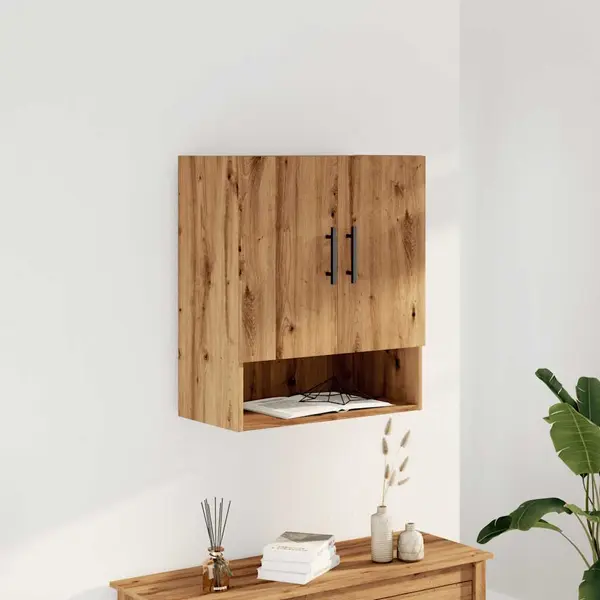 Gossi dulap de perete, stejar artizanal, 60x31x70 cm, lemn compozit