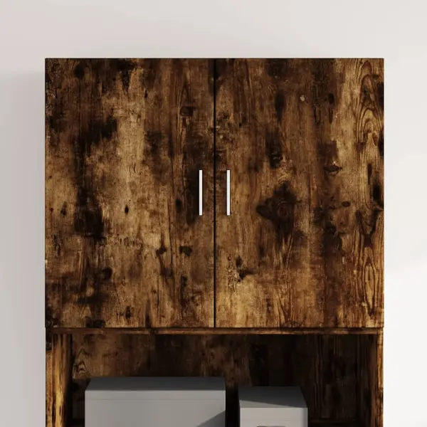 Gossi dulap de perete, stejar fumuriu, 80x42,5x64 cm, lemn compozit