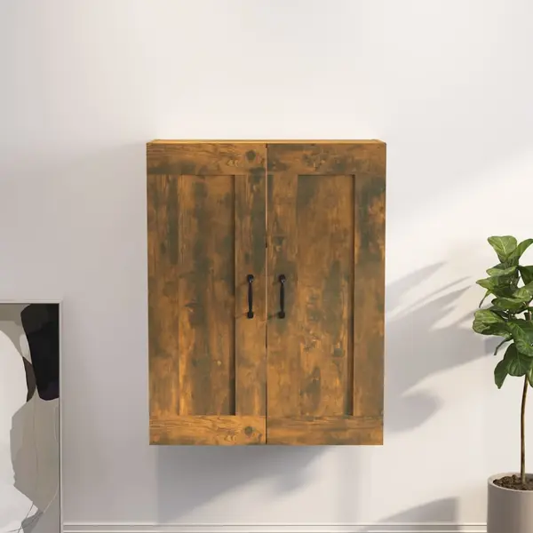 Gossi dulap de perete suspendat, stejar fumuriu, 69,5x32,5x90 cm