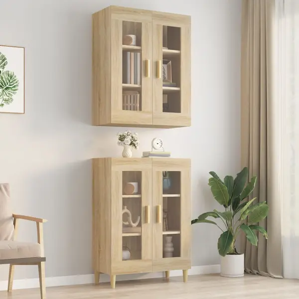 Gossi dulap de perete suspendat, stejar sonoma, 69,5x34x90 cm