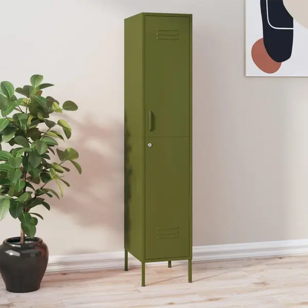 Gossi dulap de vestiar, verde masliniu, 35x46x180 cm otel