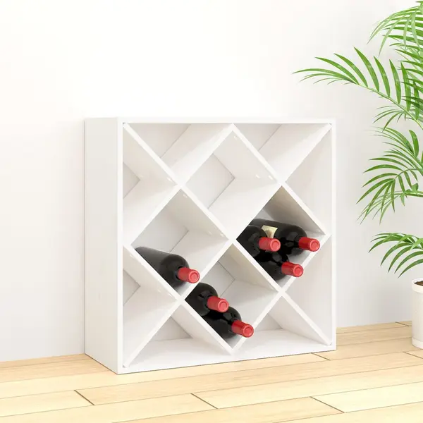 Gossi dulap de vinuri, alb, 62x25x62 cm, lemn masiv de pin