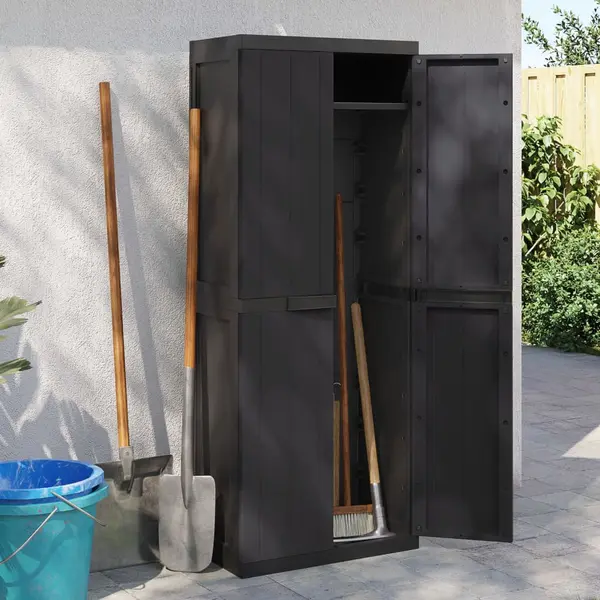 Gossi dulap depozitare de exterior, negru, 65x37x165 cm, pp