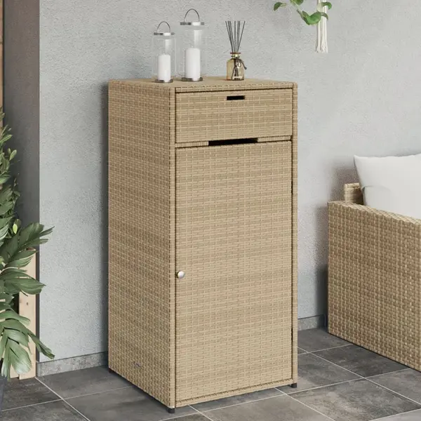 Gossi dulap depozitare de gradina, bej, 55x55x111 cm, poliratan
