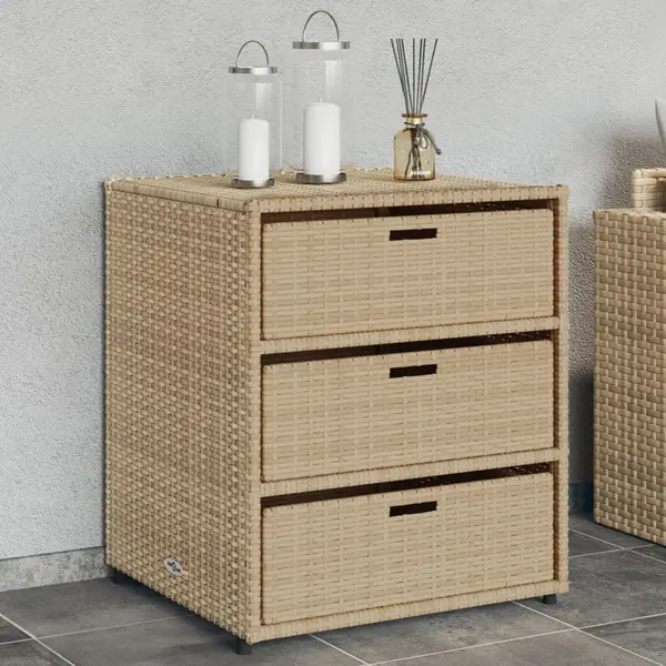 Gossi dulap depozitare de gradina, bej, 55x59x69 cm, poliratan