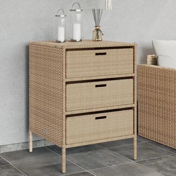 Gossi dulap depozitare de gradina, bej, 55x59x80 cm, poliratan