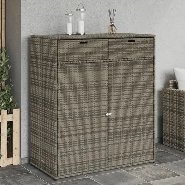 Gossi dulap depozitare de gradina, gri, 105x55x113 cm, poliratan