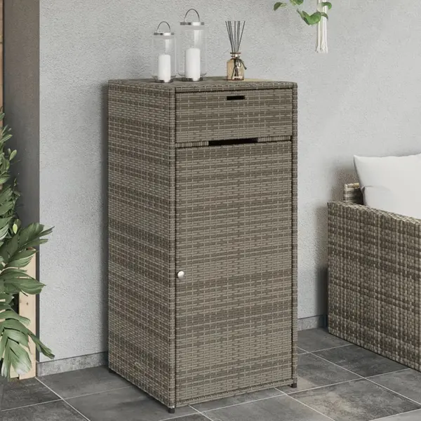 Gossi dulap depozitare de gradina, gri, 55x55x111 cm, poliratan