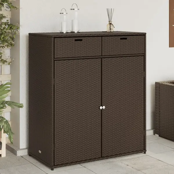 Gossi dulap depozitare de gradina, maro, 105x55x113 cm, poliratan