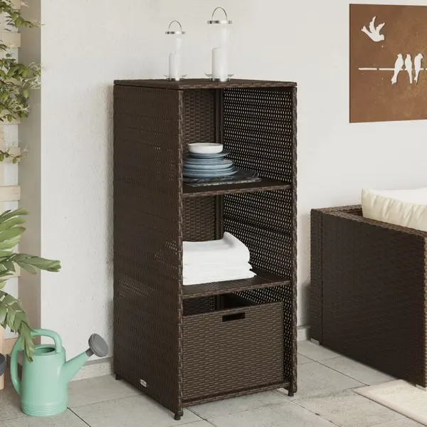 Gossi dulap depozitare de gradina, maro, 50x55x115 cm, poliratan